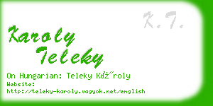 karoly teleky business card